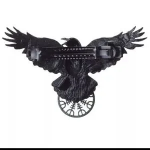 Black titanium raven Crow hair clip boho punk goth large wing span about 5in new botique | Accessories | Black Titanium Raven Crow Hair Clip  main image 2